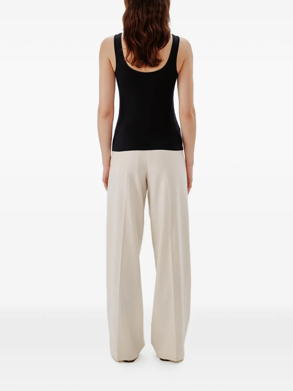 Another Tomorrow Getailleerde tanktop Zwart