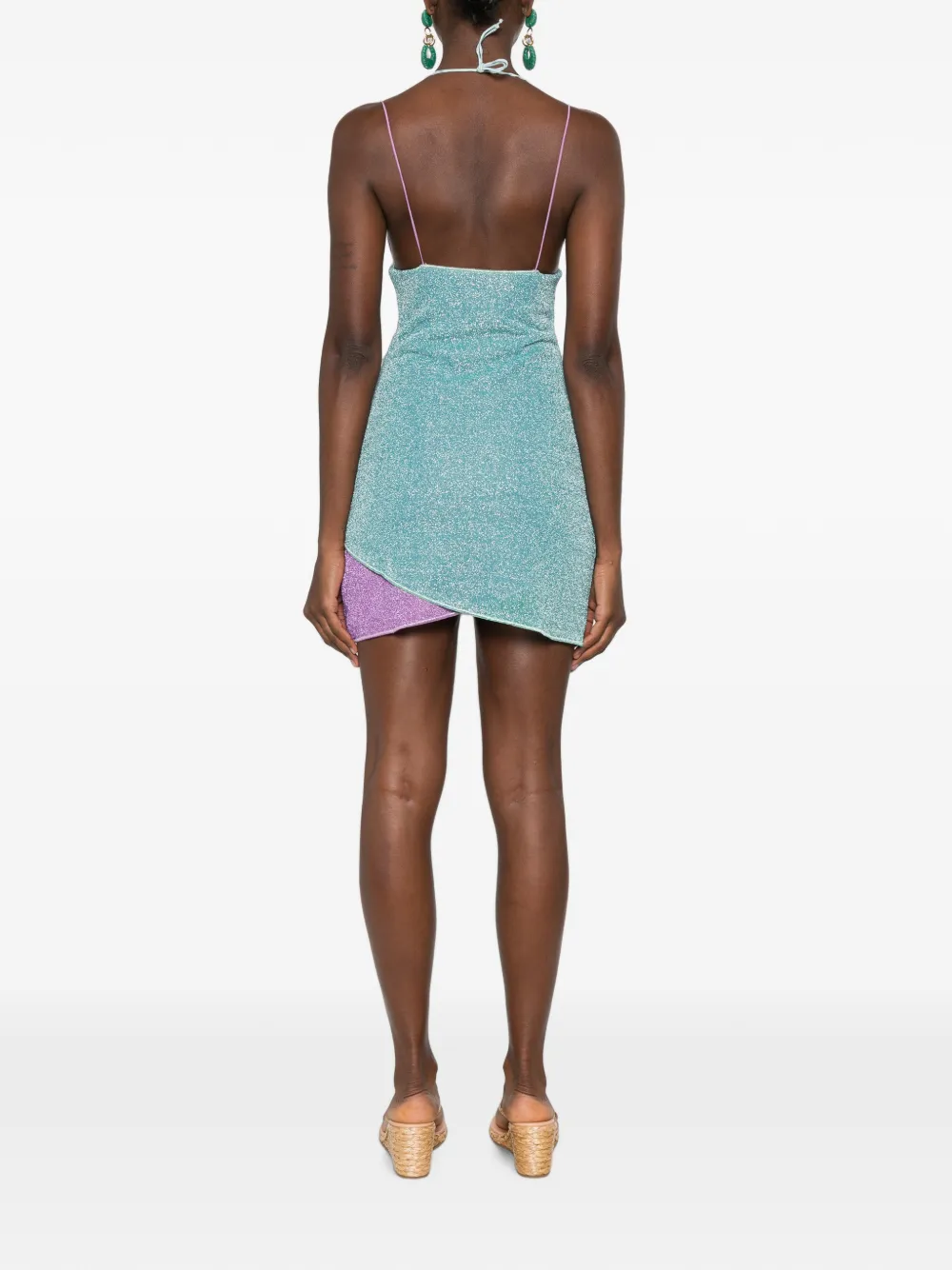 Oséree Lumiére dubbele mini-jurk Blauw