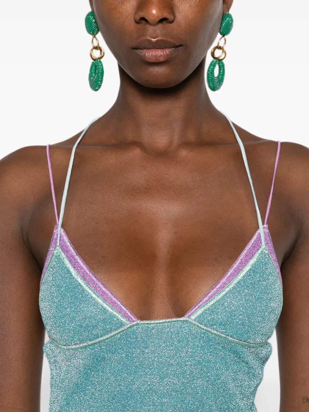 Oséree Lumiére dubbele mini-jurk Blauw