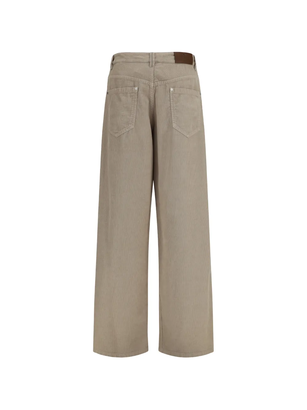 Brunello Cucinelli Broek met geribbelde textuur en monili-detail Beige