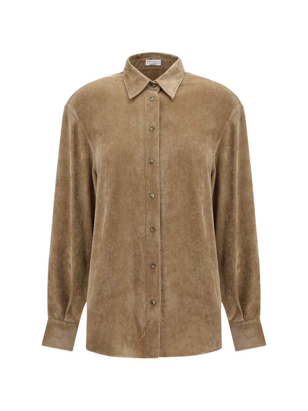 Brunello Cucinelli snap-button corduroy shirt - Neutrals