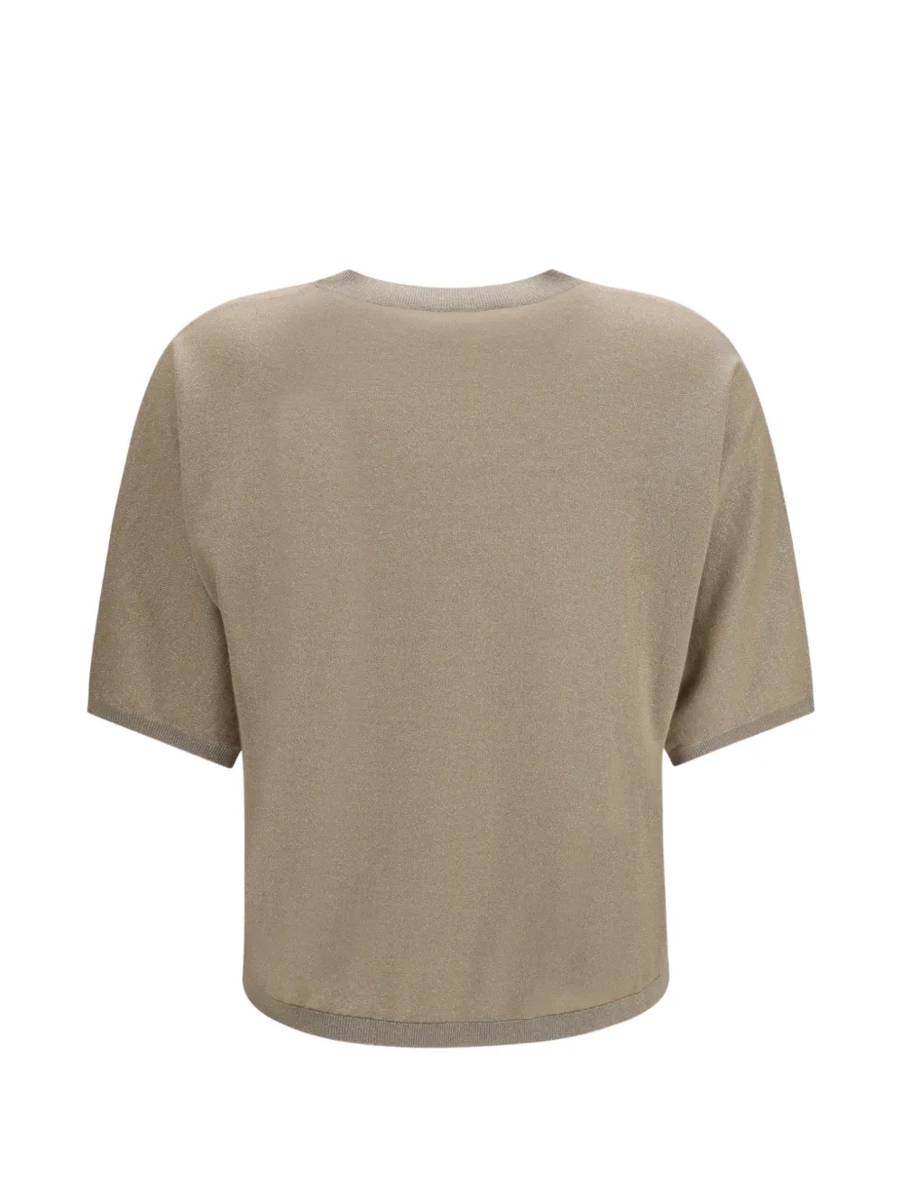 Brunello Cucinelli Trui met ronde hals en korte mouwen Beige