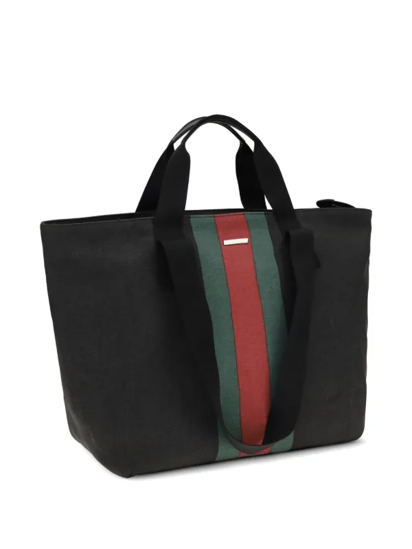 Gucci Positano Web ストライプ ハンドバッグ ミディアム | ブラック 