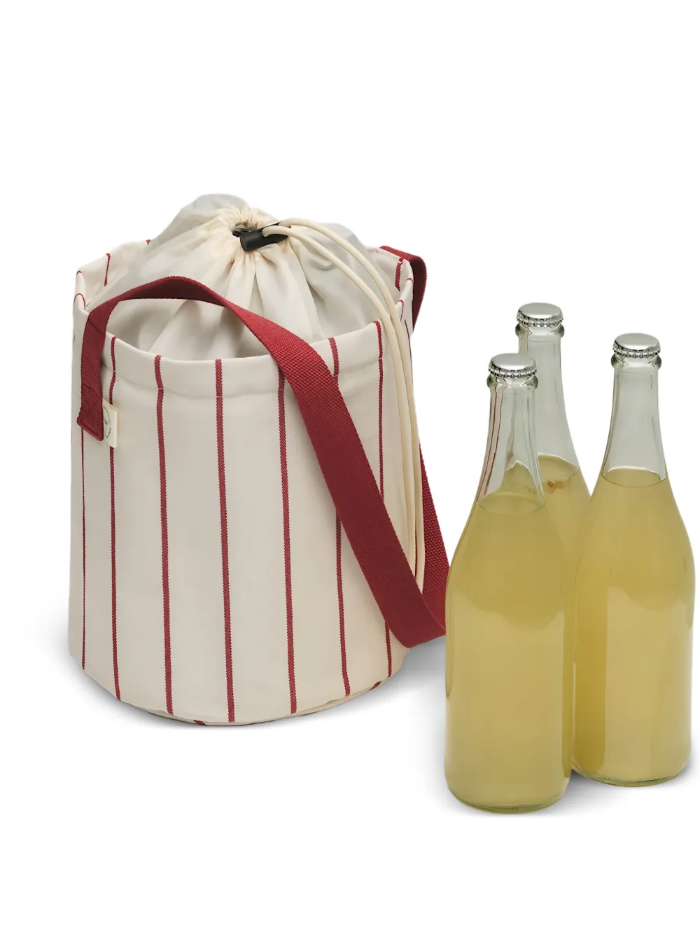 HAY Gestreepte koeltas met trekkoord Beige