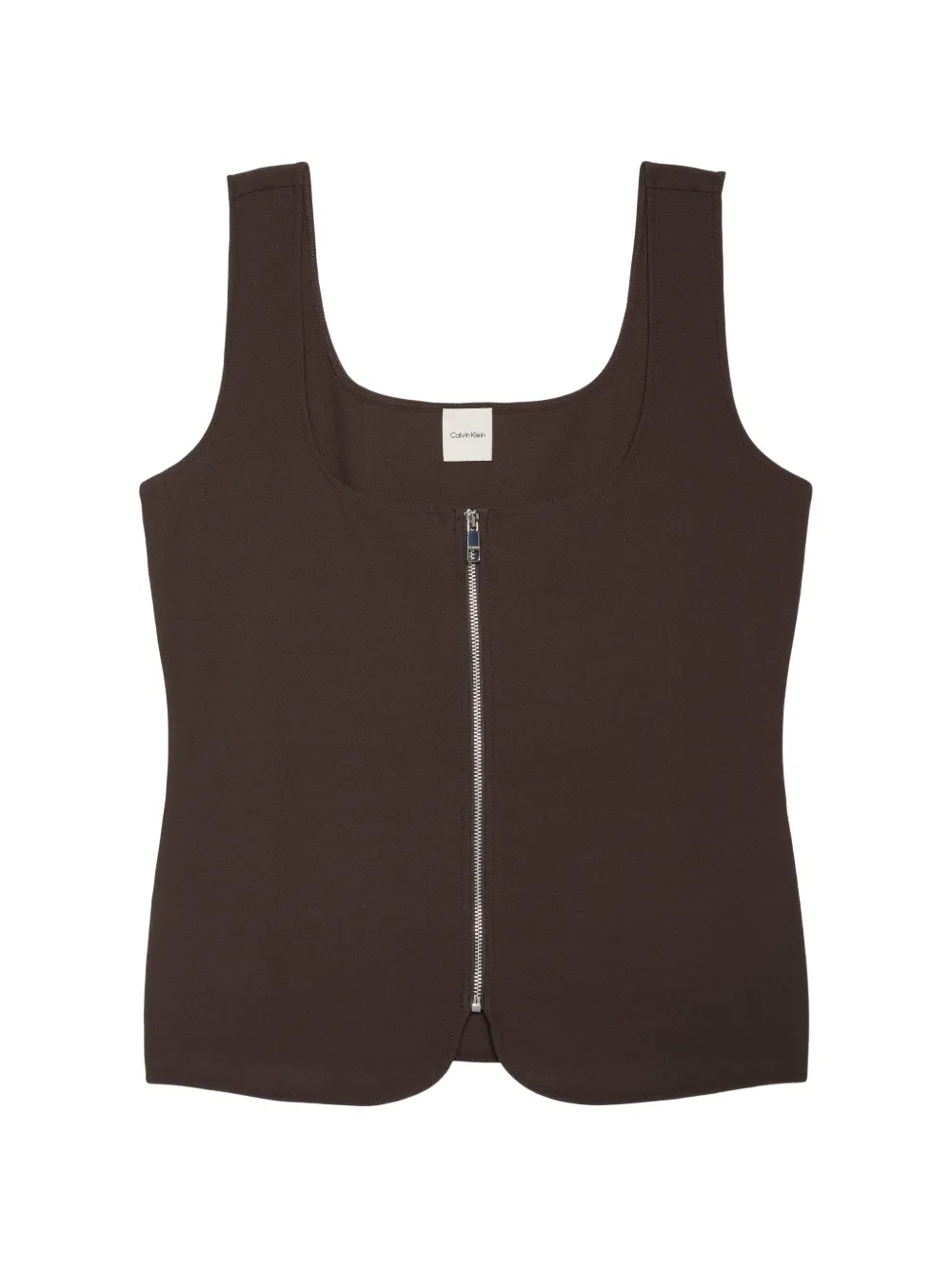 Calvin Klein zip-up sleeveless vest - Marrone