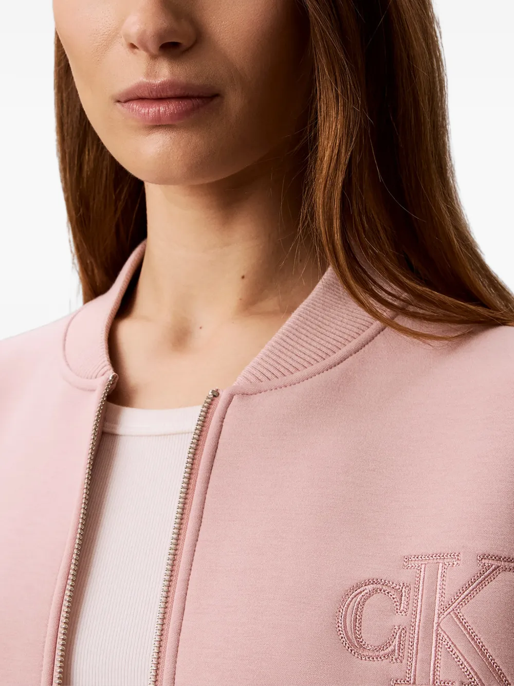 Calvin Klein Bomberjack met geborduurd logo Roze
