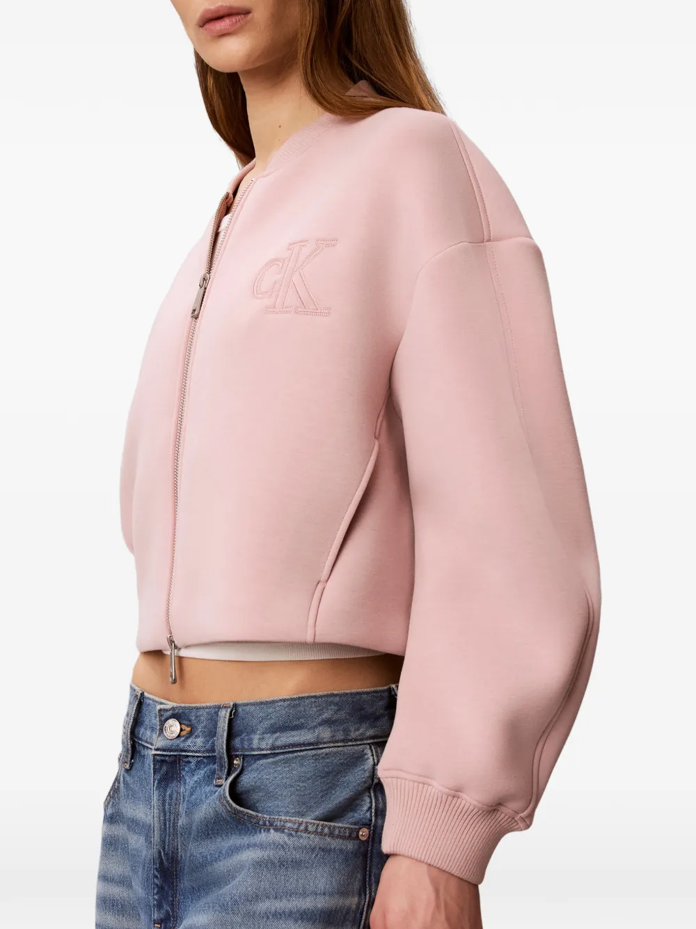 Calvin Klein Bomberjack met geborduurd logo Roze