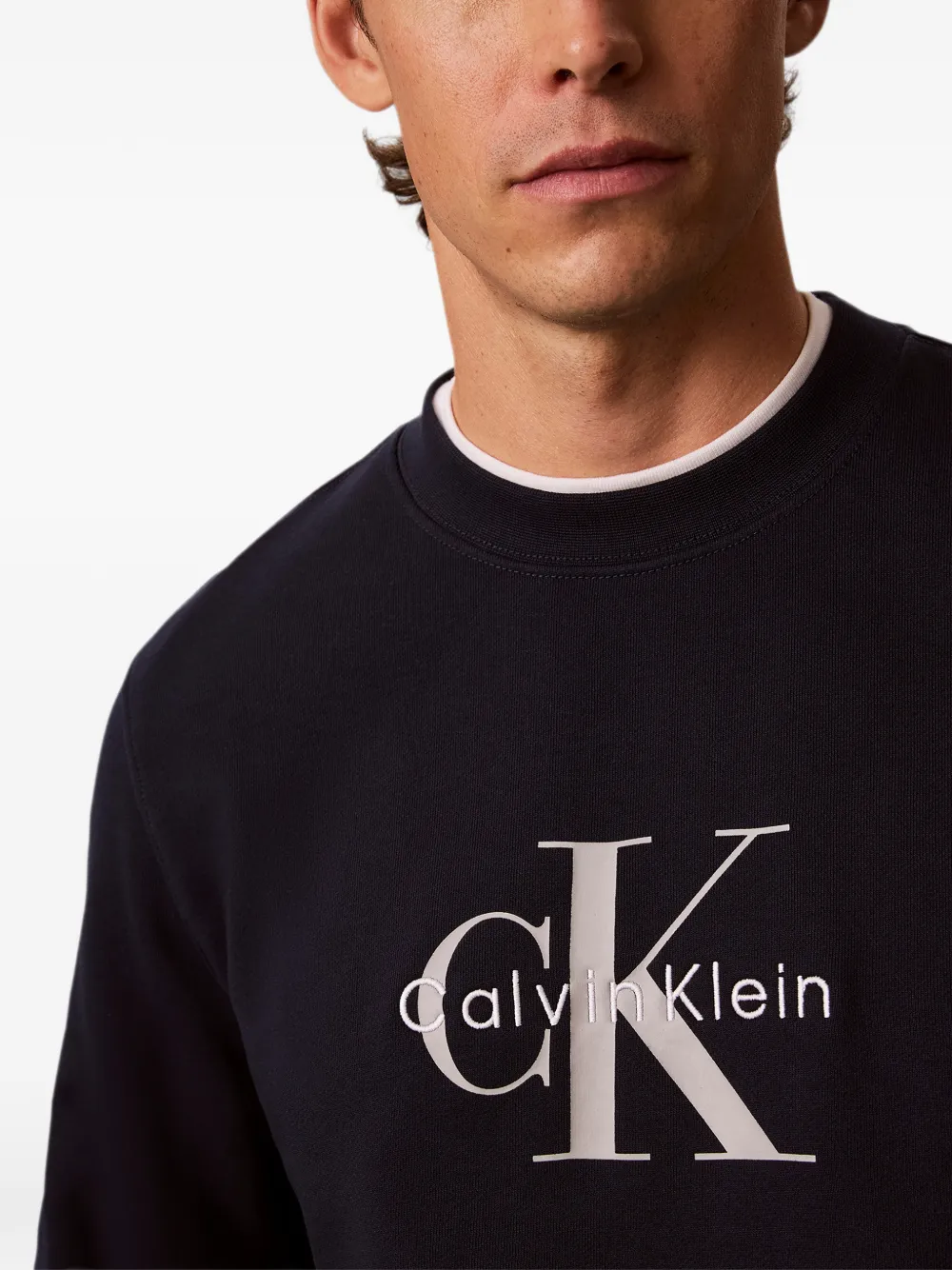 Calvin Klein Sweater met logoprint Blauw