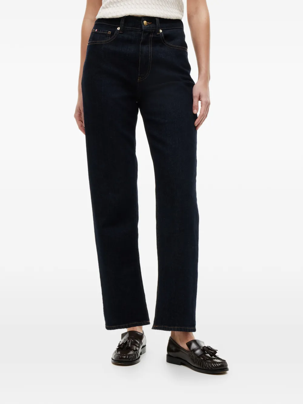  Tommy Hilfiger Vaqueros Rectos Con Parche Del Logo - Azul 
