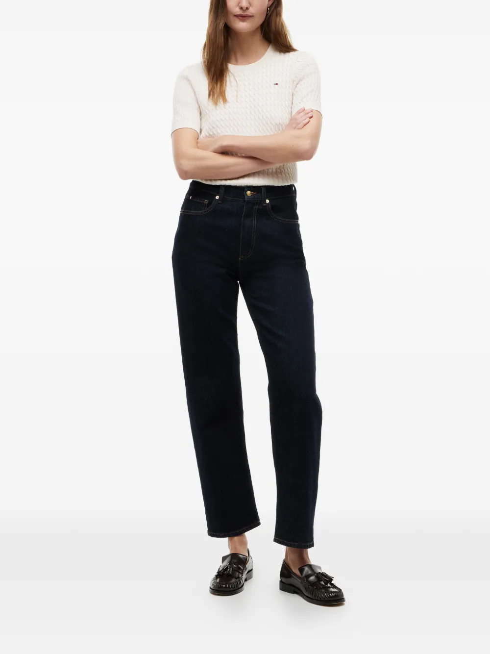  Tommy Hilfiger Vaqueros Rectos Con Parche Del Logo - Azul 