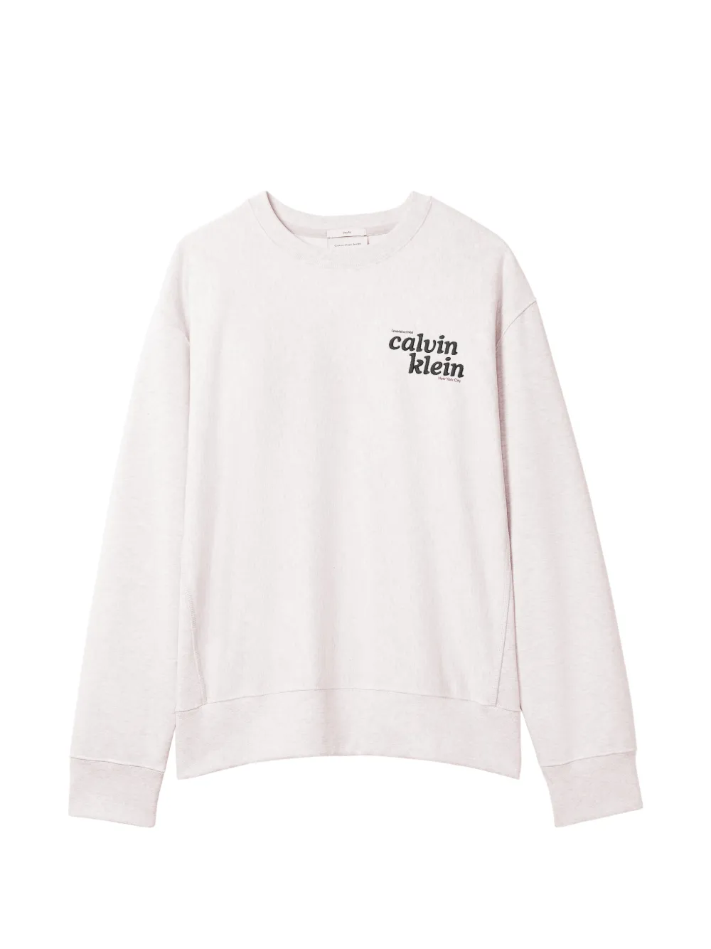 Calvin Klein 로고 프린트 크루 넥 스웨터 | 뉴트럴 | Image 1