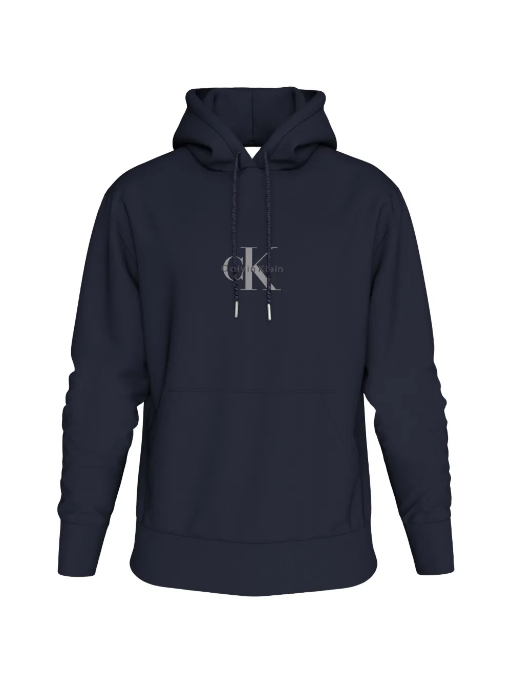 Calvin Klein logo-print drawstring hoodie - Blau