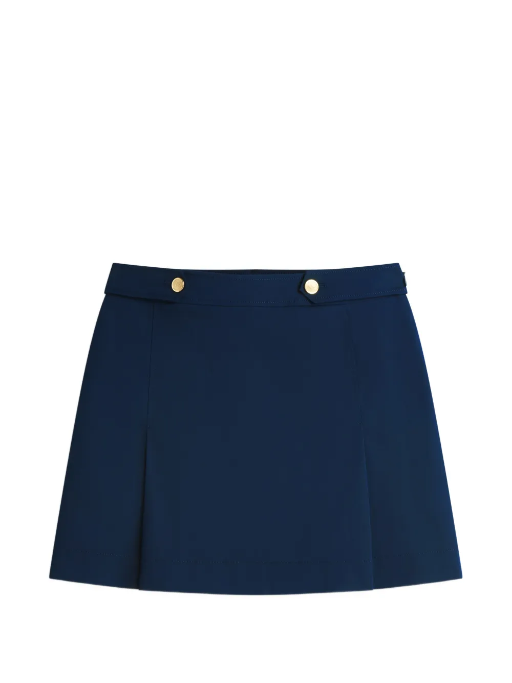 Tommy Hilfiger Pleated-detail Button-embellished Skirt In Blue