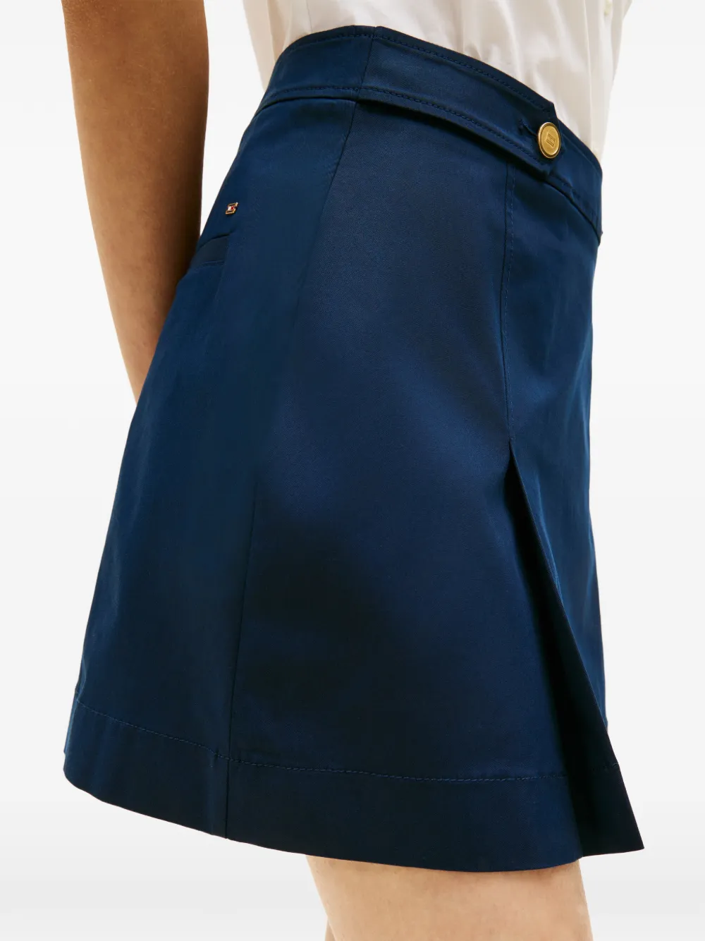 Tommy Hilfiger Rok verfraaid met knopen en geplooid detail Blauw