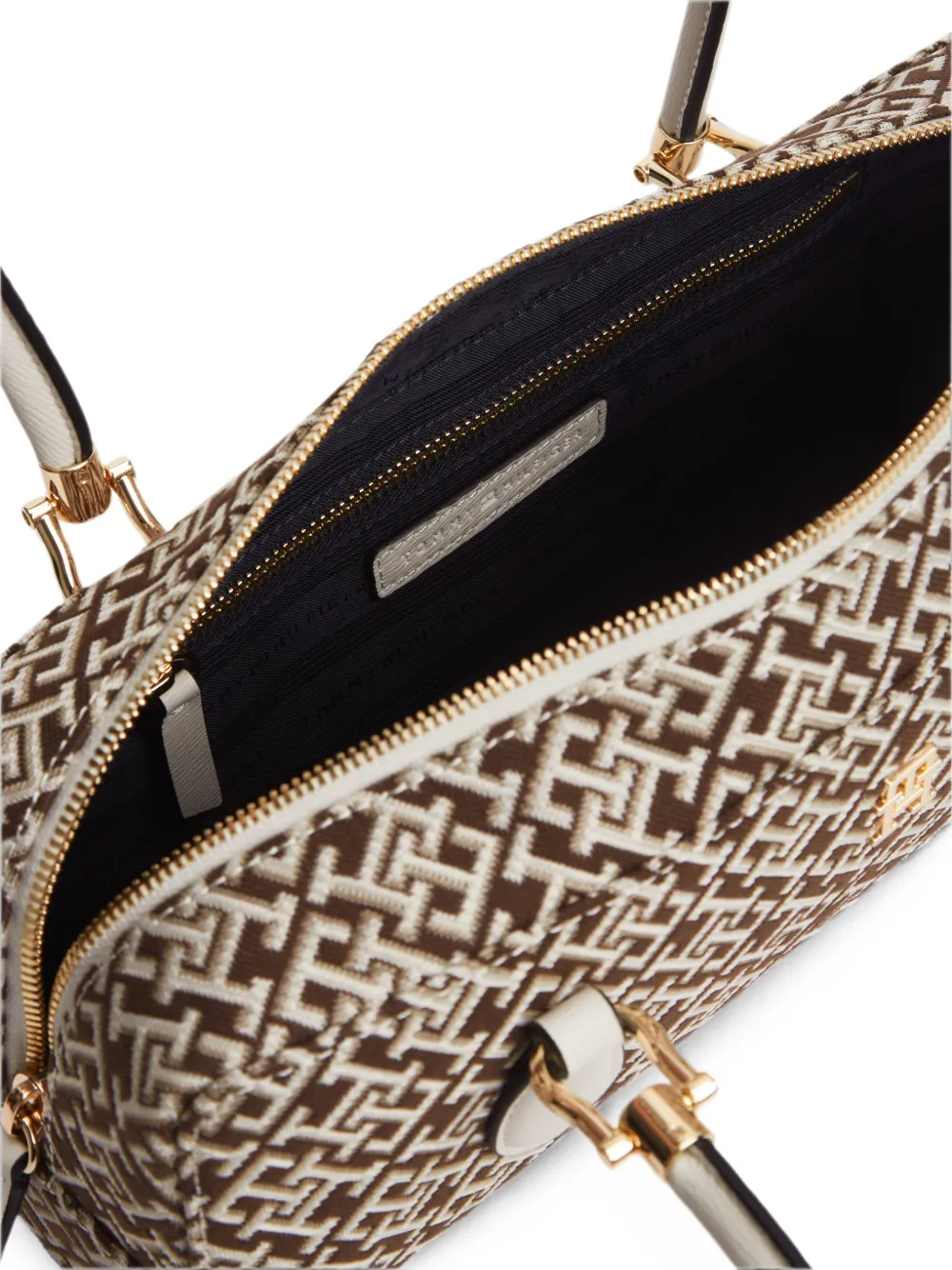 Tommy Hilfiger Schoudertas met monogram jacquard Bruin