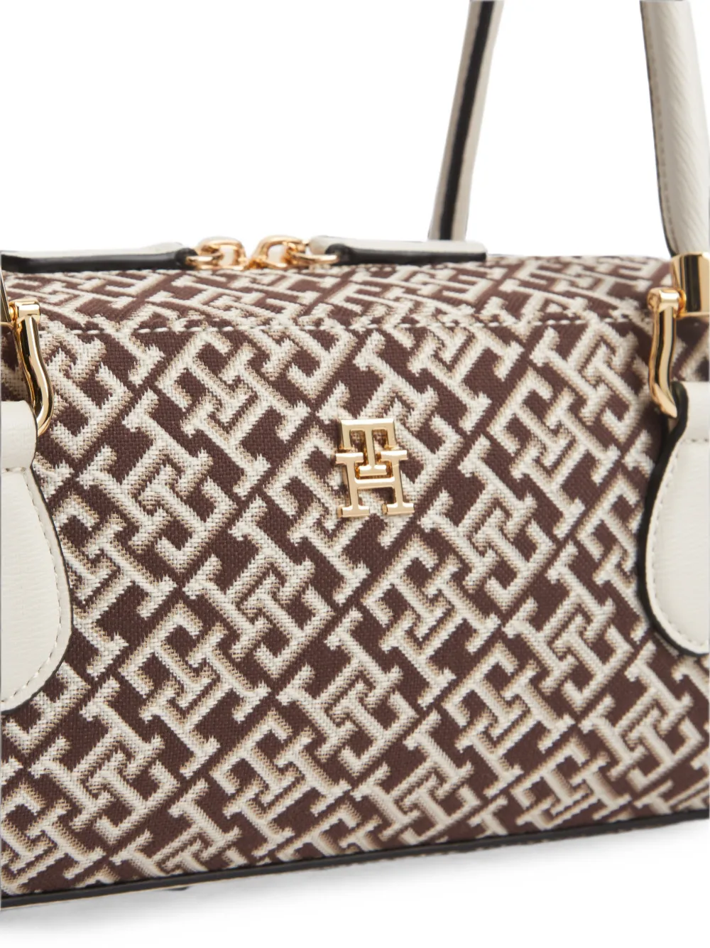 Tommy Hilfiger Schoudertas met monogram jacquard Bruin