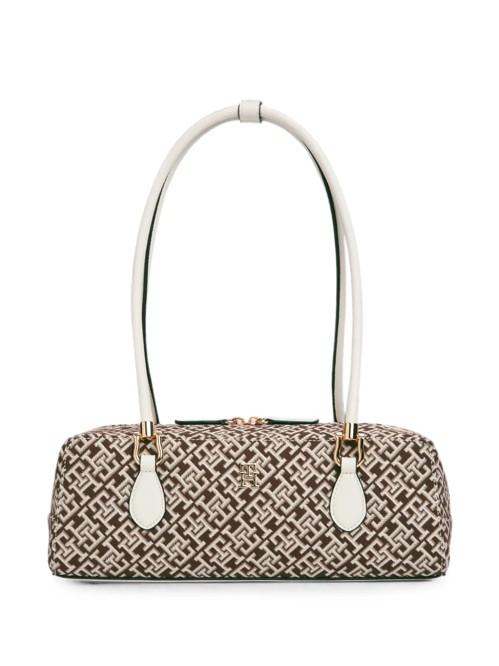 Tommy Hilfiger monogram-jacquard shoulder bag - Braun