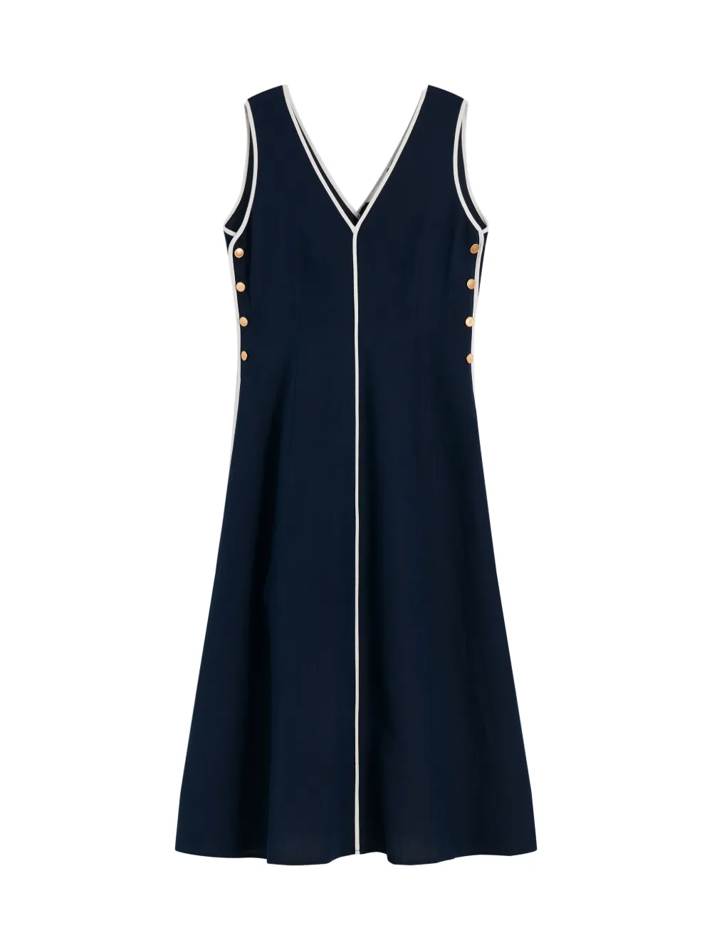Tommy Hilfiger Abito midi con scollo a V - Blu