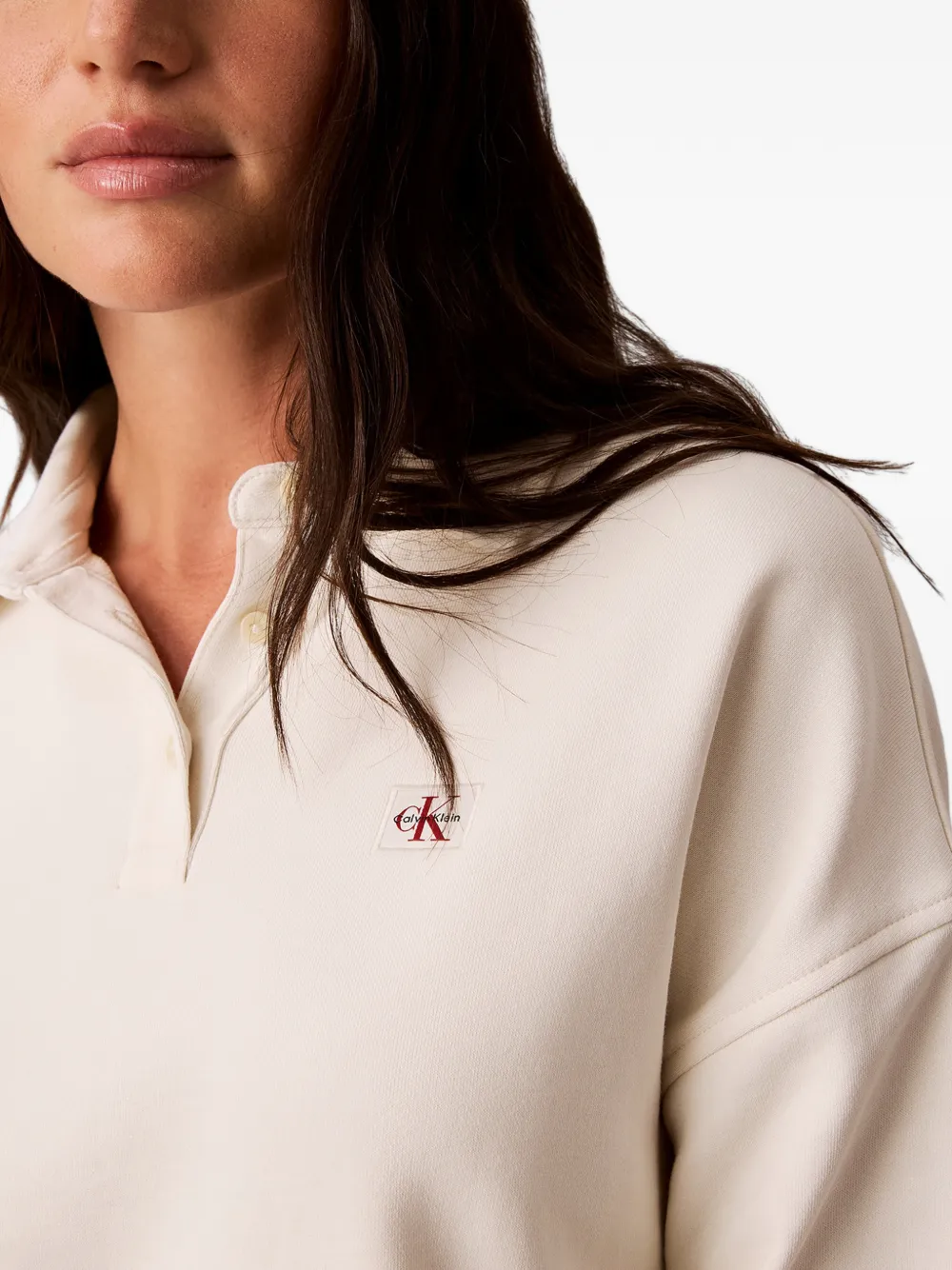Calvin Klein Poloshirt met logopatch Beige