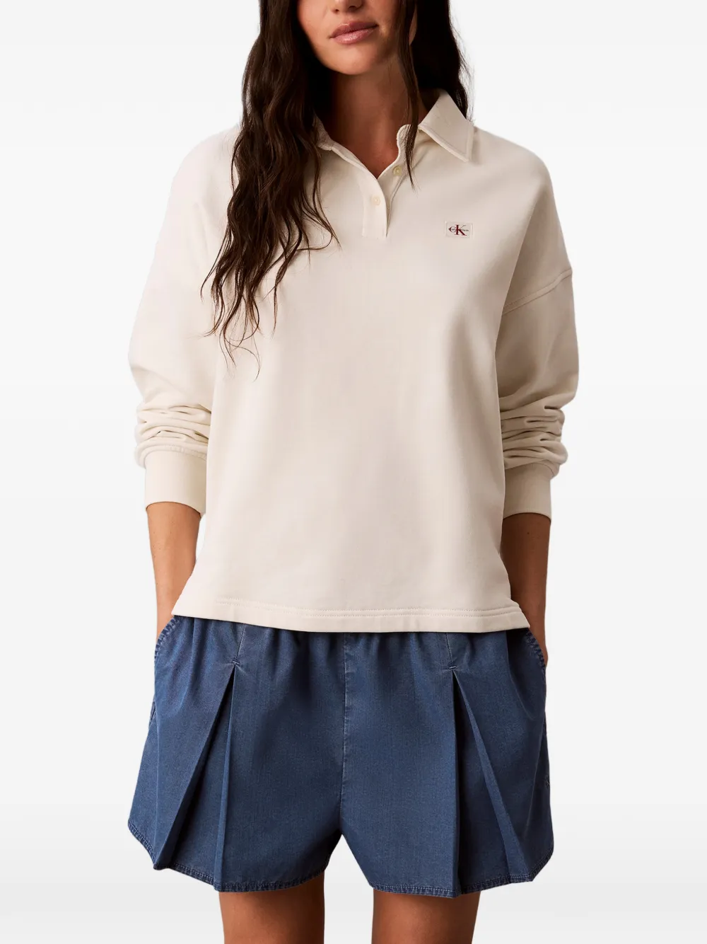 Calvin Klein Poloshirt met logopatch Beige