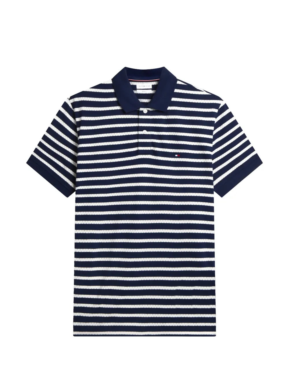 Tommy Hilfiger striped-print logo-embroidered polo shirt - Blau