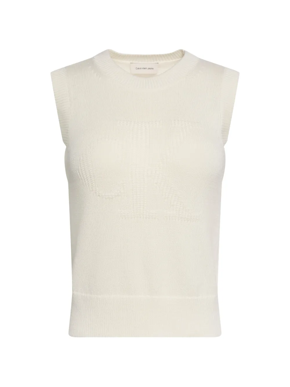 Calvin Klein logo-knit sweater vest - Toni neutri