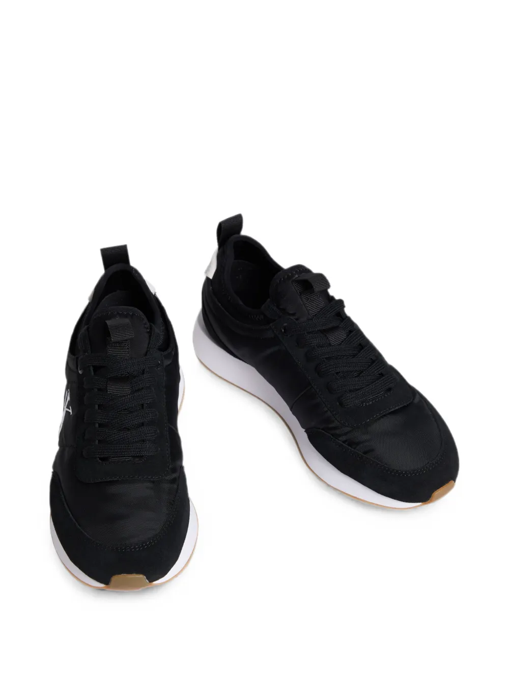 Calvin Klein logo-print panelled low-top sneakers Zwart