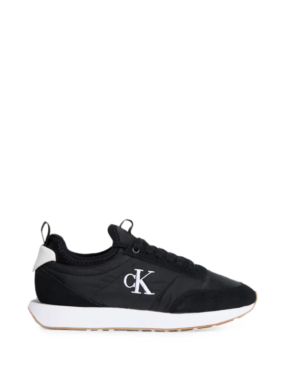 Calvin Klein logo-print panelled low-top sneakers - Schwarz