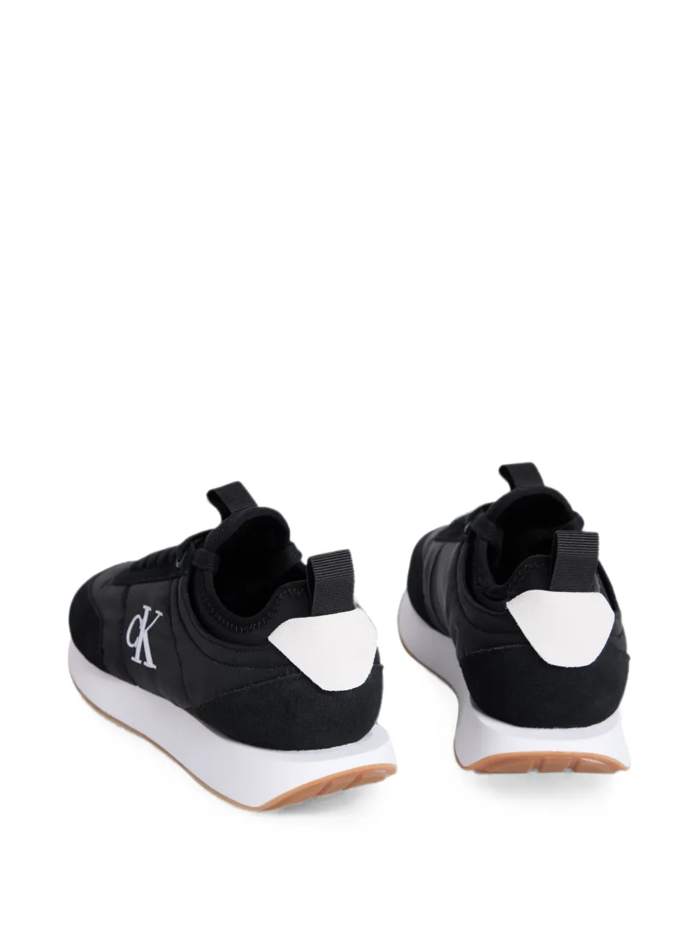 Calvin Klein logo-print panelled low-top sneakers Zwart