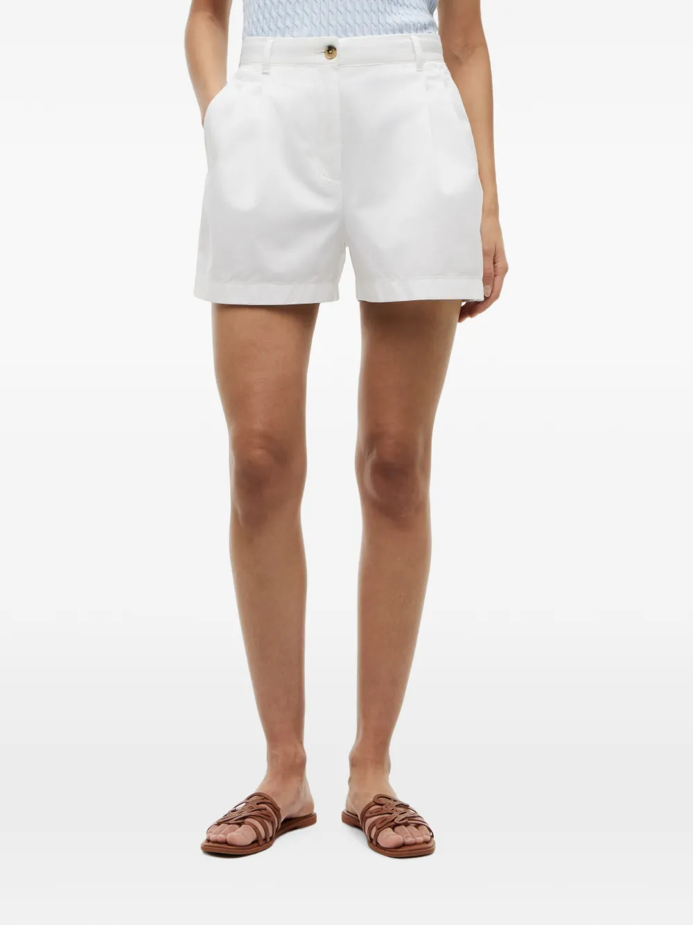 Tommy Hilfiger Geplooide shorts met elastische taille Wit