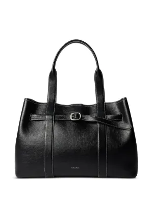 Michael Michael Kors Eliza XL logo-plaque Leather Tote Bag | Black
