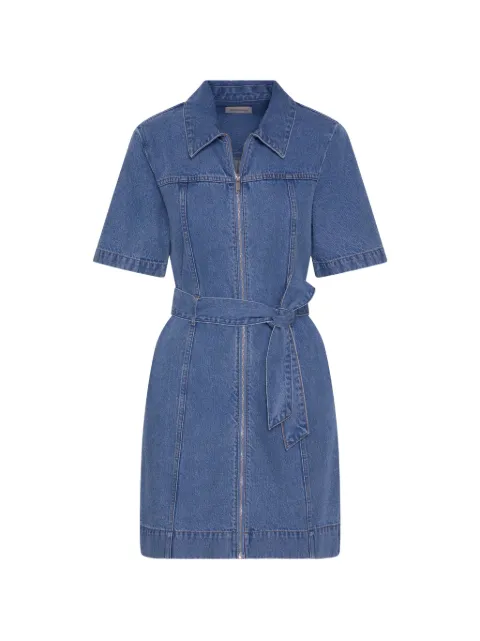 Calvin Klein belted zip-up denim mini dress
