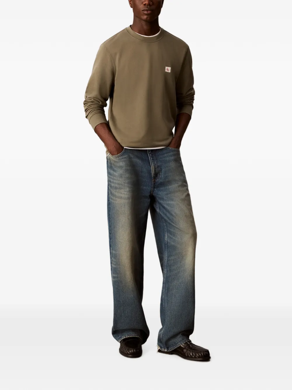 Calvin Klein Trui met logopatch Groen