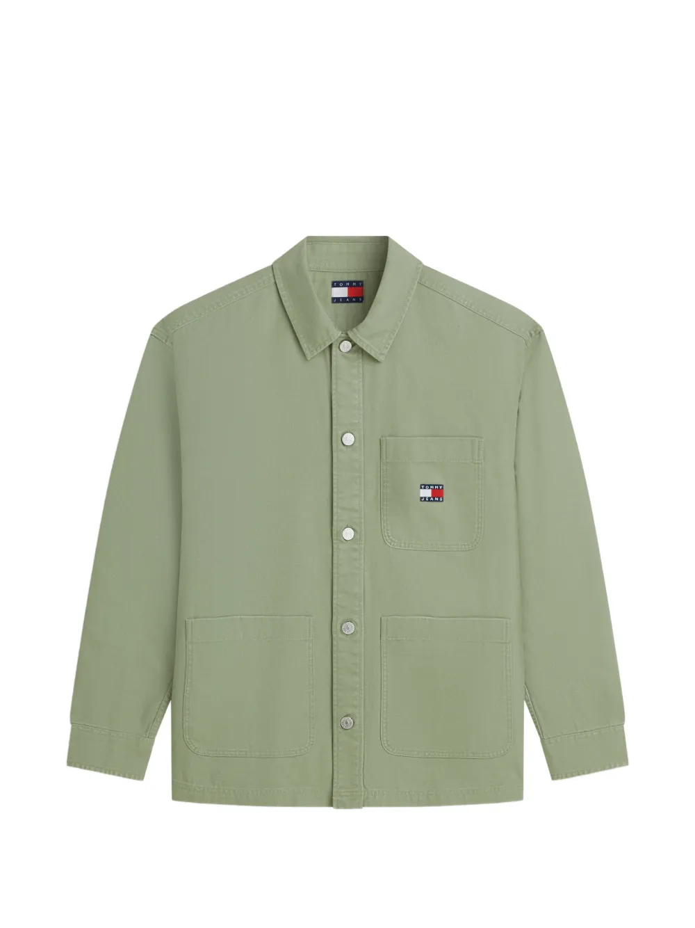 Tommy Hilfiger logo-patch chest-pocket shirt - Grün