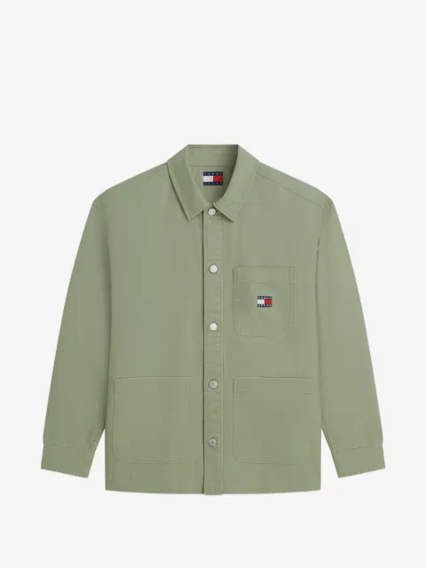 Tommy Hilfiger camisa con bolsillo en el pecho y parche del logo