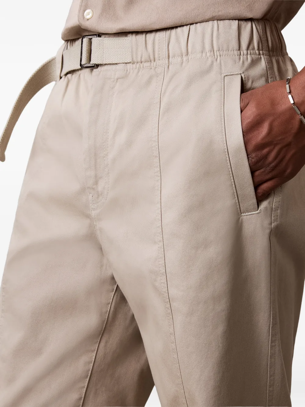 Calvin Klein Straight broek met ceintuur en vlakken Beige