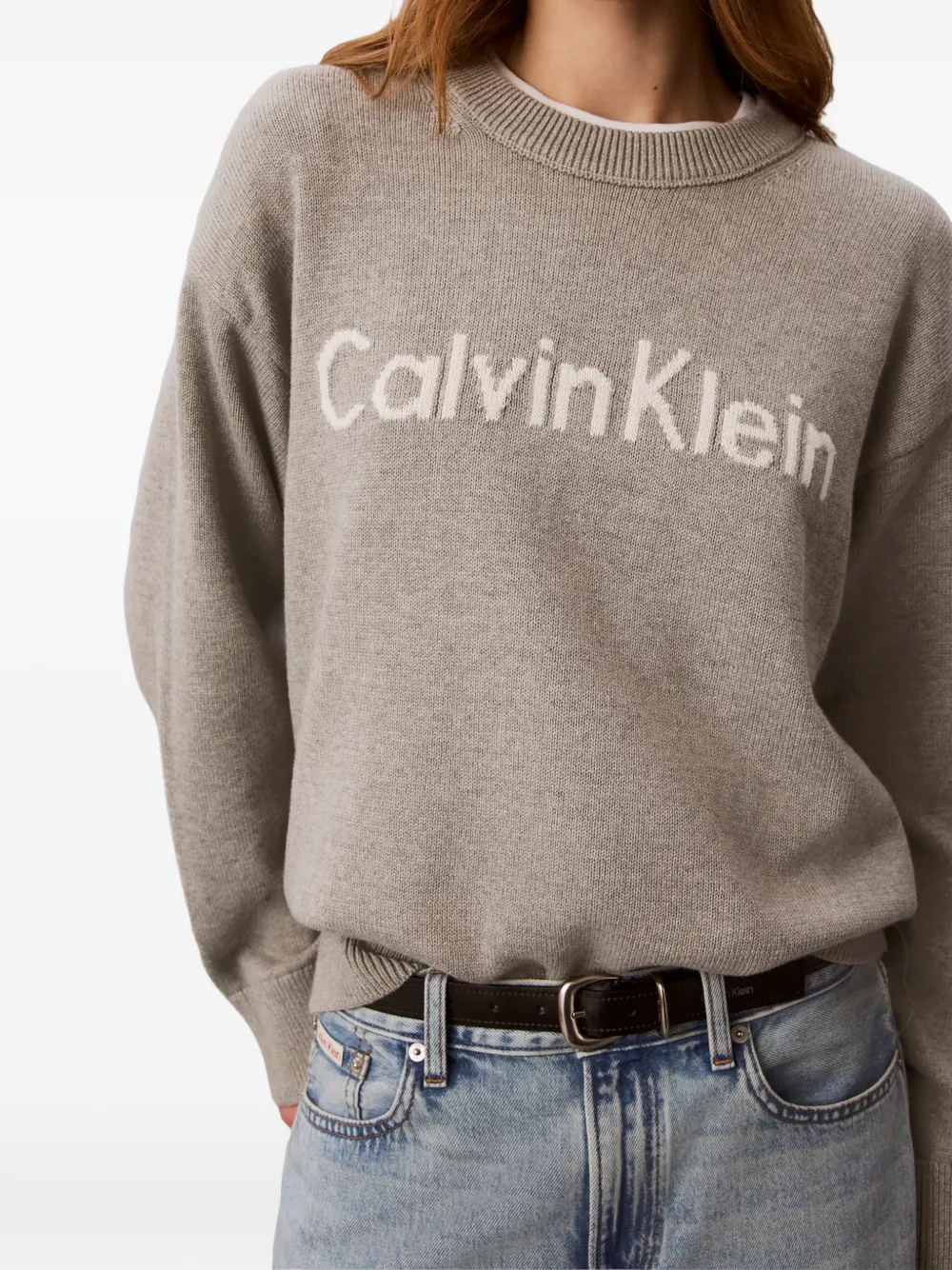 Calvin Klein Intarsia trui Grijs