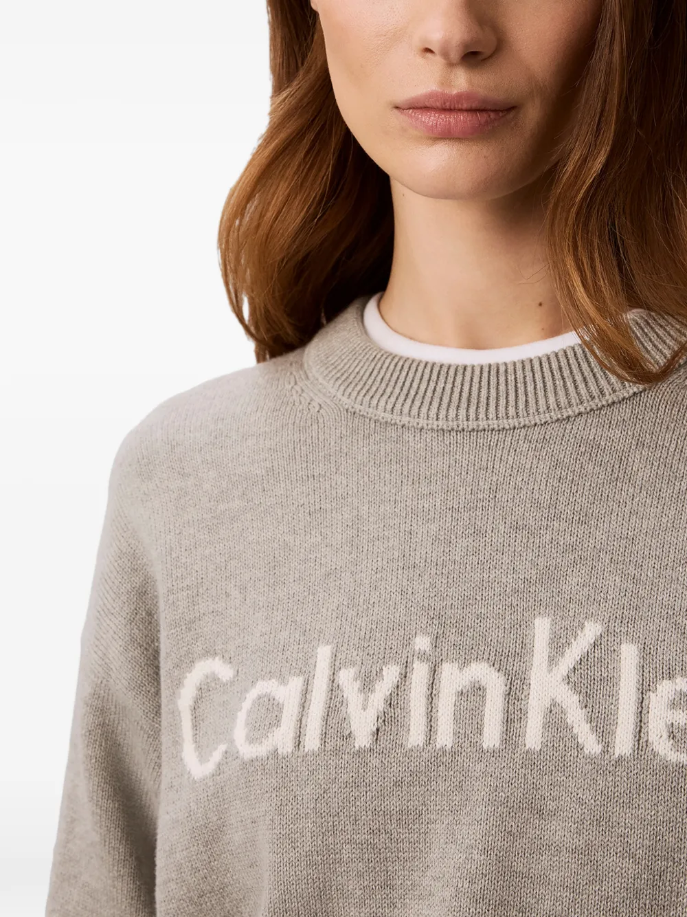 Calvin Klein Intarsia trui Grijs