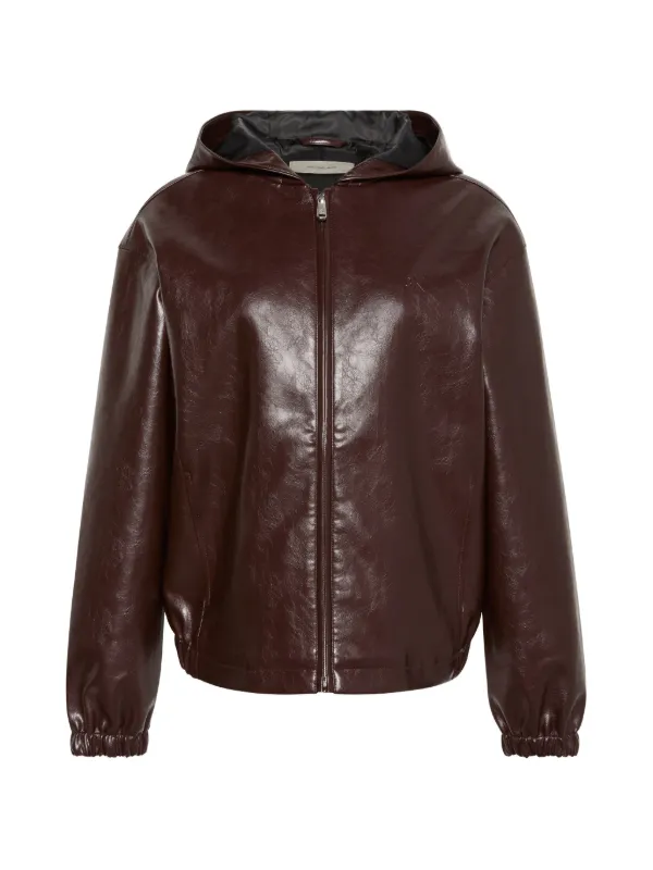Calvin Klein Hooded Zip-up Bomber Jacket in Brown