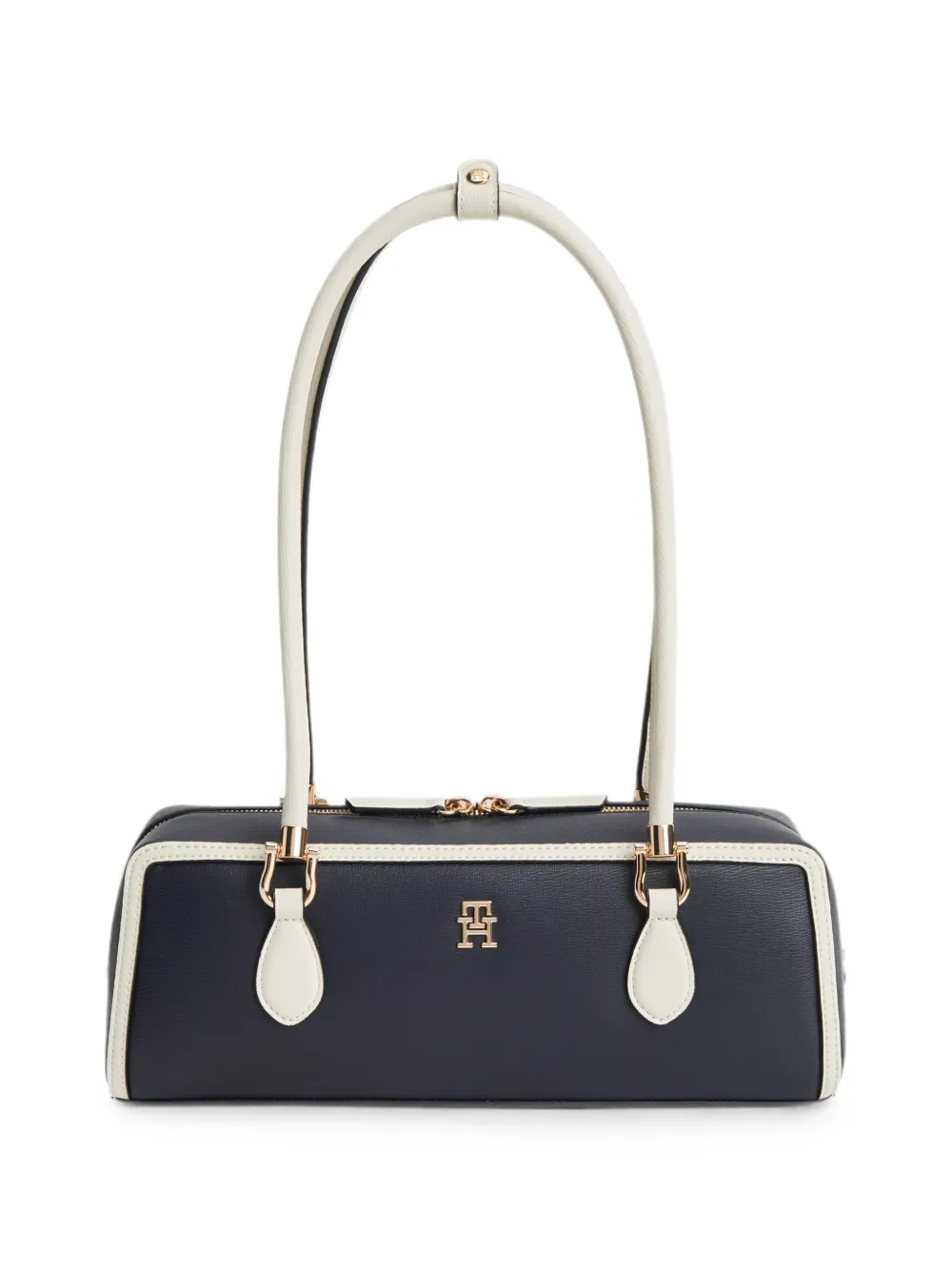 Tommy Hilfiger logo-plaque piping-detail shoulder bag - Blu