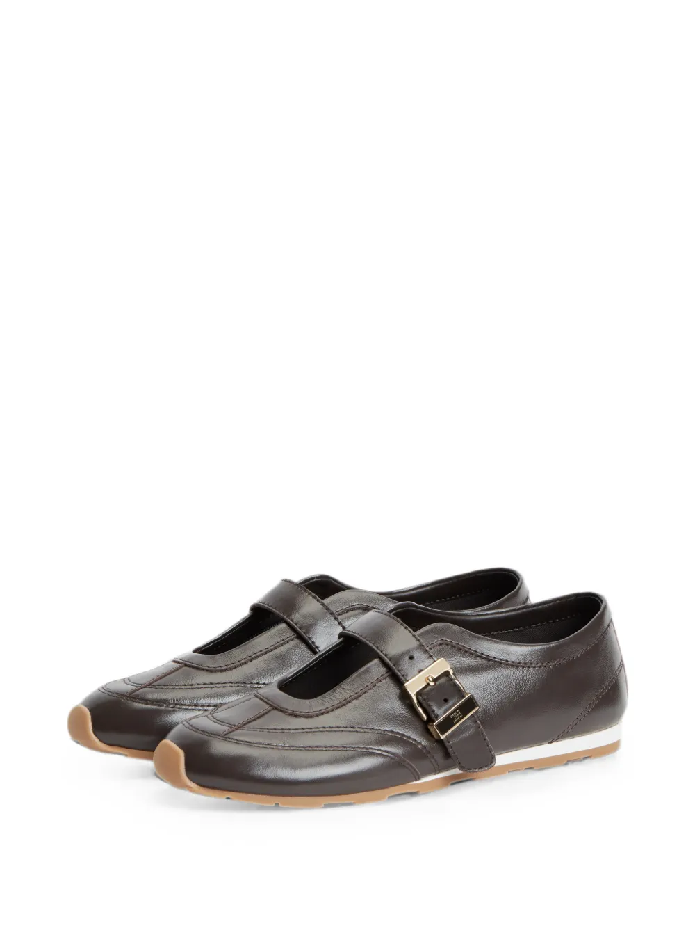 Tommy Hilfiger buckle-fastening leather sneakers Bruin