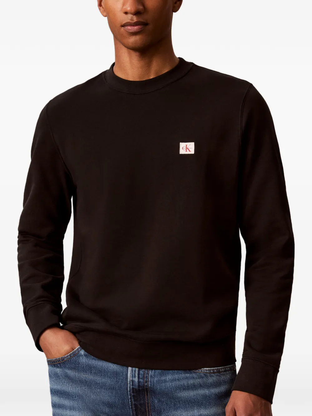 Calvin Klein Trui met logopatch Zwart