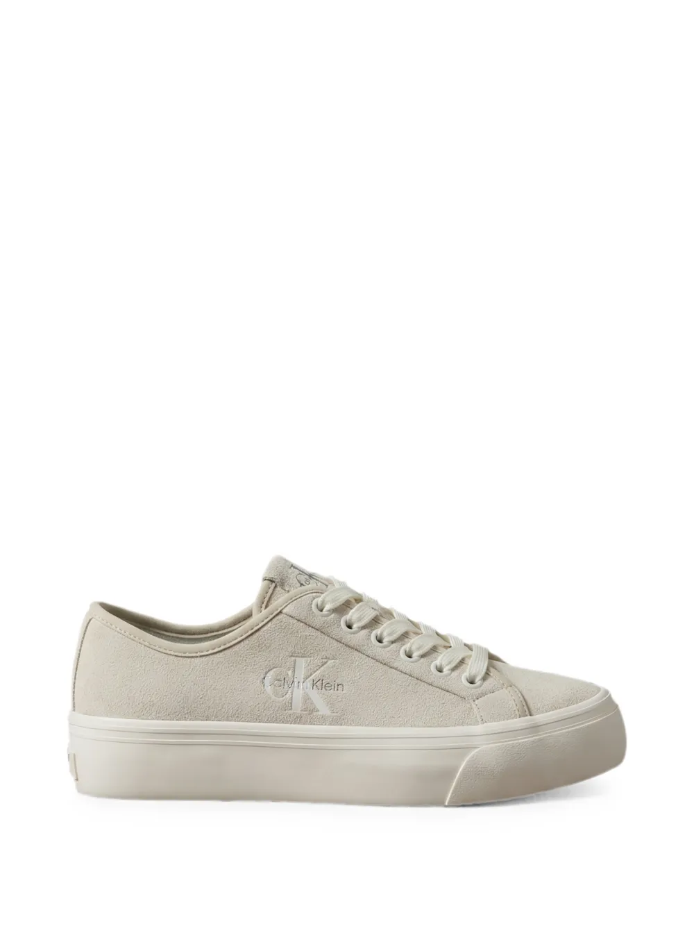 Calvin Klein logo-embroidered low-top sneakers Beige