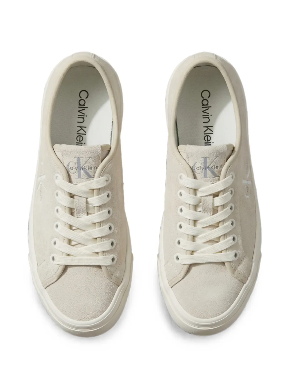 Calvin Klein logo-embroidered low-top sneakers Beige