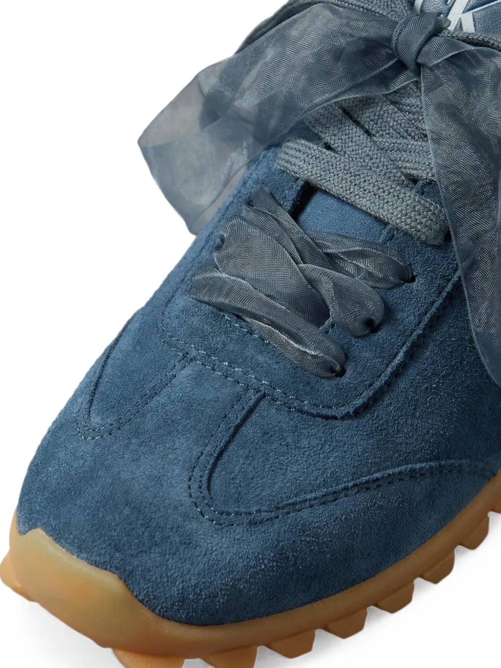 Calvin Klein suede ribbon-lace sneakers Blauw