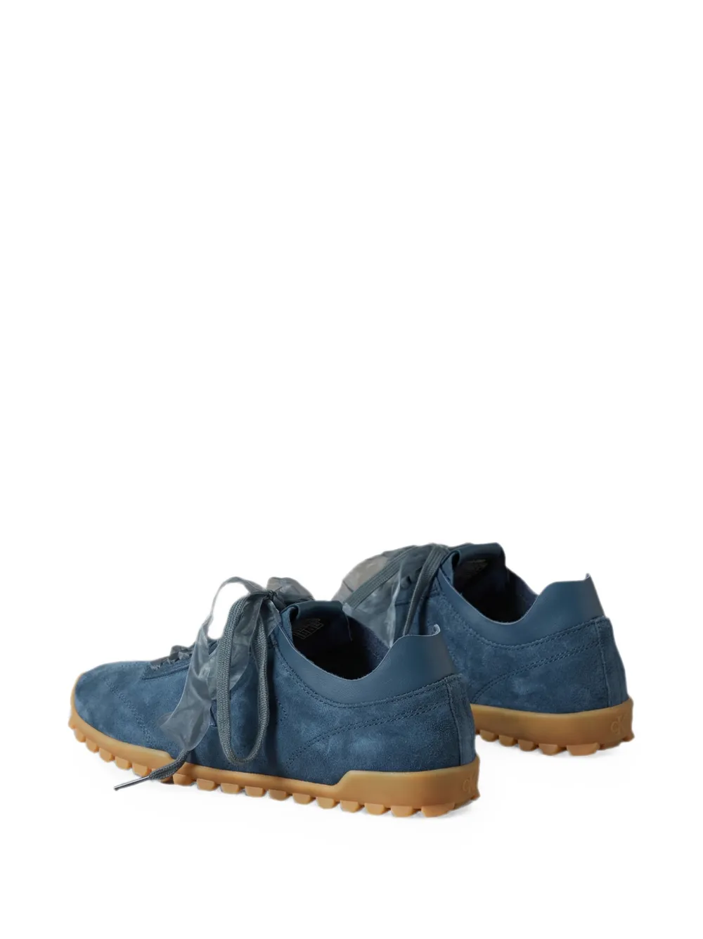 Calvin Klein suede ribbon-lace sneakers Blauw