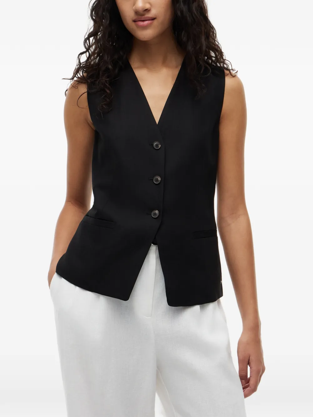 Tommy Hilfiger Gilet met V-hals Zwart