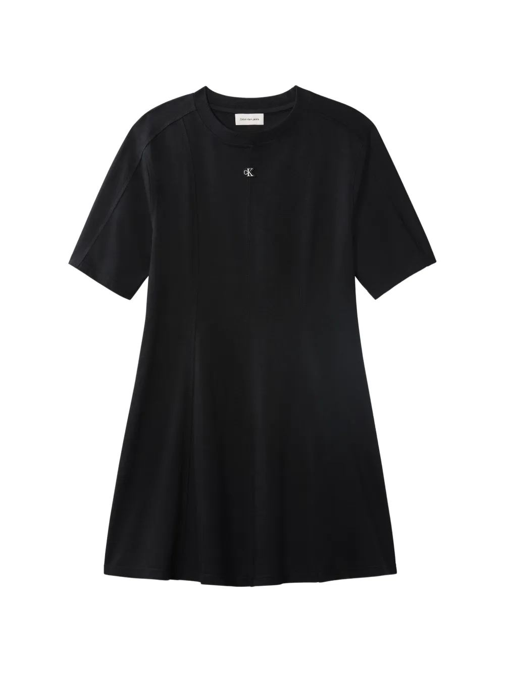 Calvin Klein logo-plaque panelled dress - Schwarz