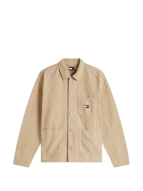 Tommy Hilfiger distressed-effect logo-patch jacket