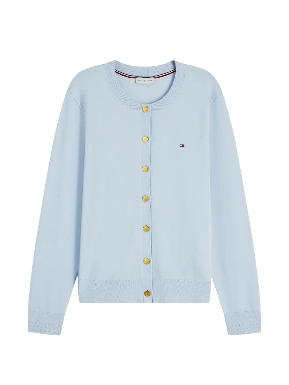 Tommy Hilfiger logo-embroidered button-up cardigan - Blau